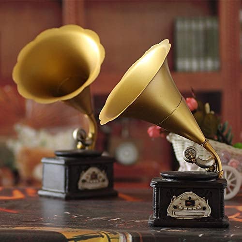 asdchZen American Retro To Do The Old Resin Phonograph Model Bar Cafe Restaurant Creative Shop Decorations Ornaments