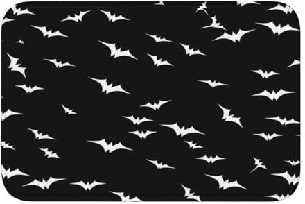 Mexpekil Halloween Scary Bat Absorbent Doormats 40x60 cm, Non Slip Indoor Outdoor Door Mats, Floor Mats for Home Kitchen