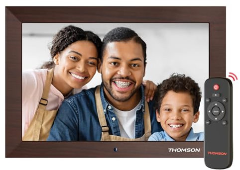 THOMSON Cadre Photo Numérique 10,1 Pouces avec télécommande, écran Tactile HD IPS 1280x800 Cadres Photo Numérique, avec contrôle par Bouton Physique, Jouer de la Musique, Photos et vidéos
