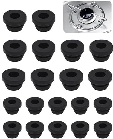 BNREOZA 20 Pcs di rondelle di gomma per stufe,piedini di gomma di guida,piedini di gomma arrugginiti,rondelle di gomma protettive di guida per fornelli di roulotte per stufe a gas con aste da 5 mm