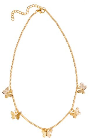 BESTYASH Collier Doré Chaîne Clavicule Breloque Ras Du Cou Bijoux Femme Métal Motif