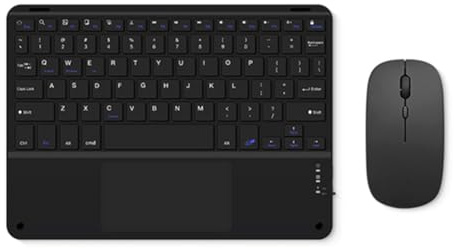 Rtxbvg Bluetooth Keyboard with Touch Panel and Mouse for PC, Tablet, Gaming, Wireless Keyboard, Black