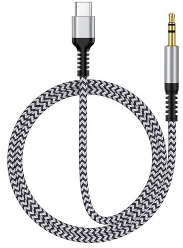 USB C to Aux Cable, Type C to 3.5mm Audio Jack Cable Cord, Aux to USB C Lead Headphone Adapter Car Stereo for iPhone 16 15, Samsung Galaxy A16 5G A15 A14 A56 A55 A54 S25 Ultra S24 FE S23 S22 S21 S20
