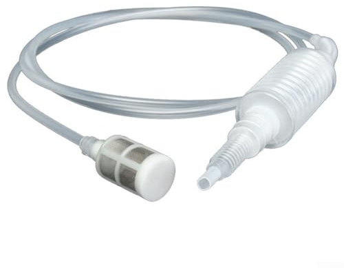 Dispositif d'aspiration manuel pour liquides avec siphon de 2 mètres de qualité alimentaire et pompe
