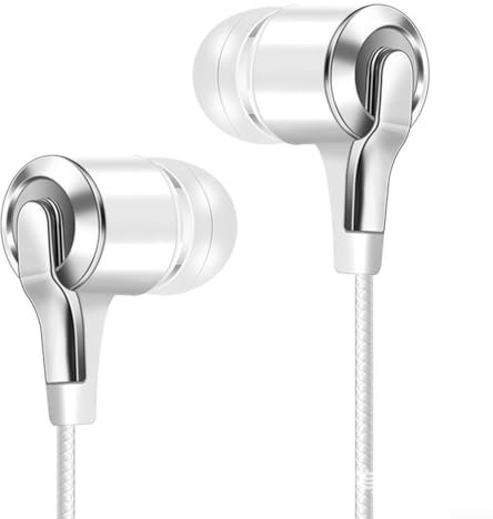 Cuffie intrauricolari confortevoli con controllo cablato per smartphone Huawei For Honor, suono eccellente e chiamata (bianco)