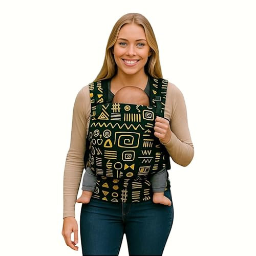 P'tit Bébé Portebébé physiologique et ergonomique, 100 % coton, confortable et léger, adapté aux bébés et enfants de 3 à 20 kg, réglable, bretelles rembourrées, support de tête, installation