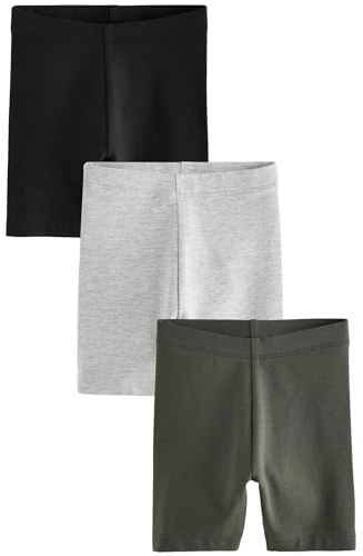 NEXT Jungen Radlershorts, 3er-Pack Black/Khaki/Grey Numeric_104-numeric_110