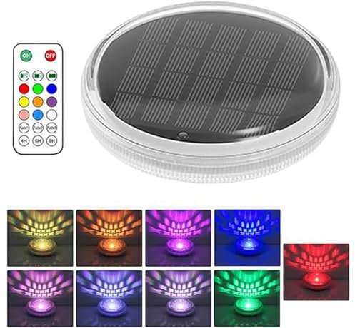 Lampes de bassin | Lampes solaires flottantes for bassin | Lampe de jacuzzi sous-marine | Lampe de piscine étanche IP67 avec télécommande | Lampe LED boule lumineuse for piscine, fontaine, jardin, bas