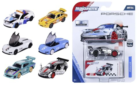 Majorette Porsche Deluxe Cars, sélection aléatoire de 1 des 6 Voitures Jouets différentes
