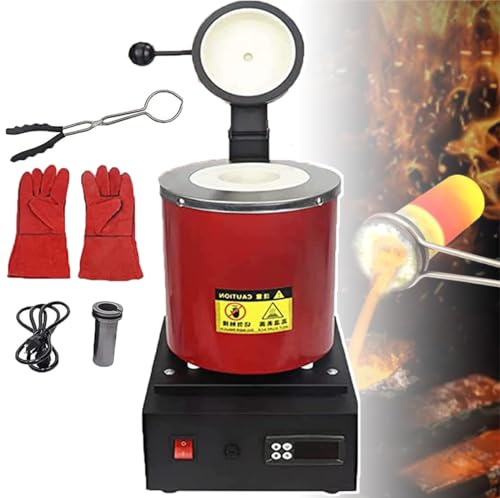 LISTaRSw Four De Fusion d'or Portable 1800 W (1150 ℃), Pinces De Four De Fusion électrique, pour Or, Argent, étain, Aluminium 2kg