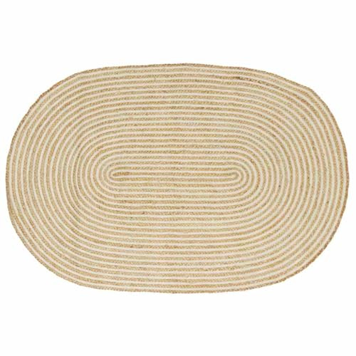 vidaXL Bereichsteppiche Natürlich und Weiß 122 x 183 cm Jute