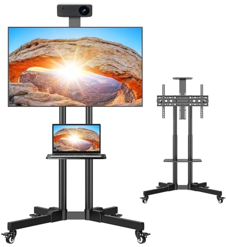 Soporte móvil de Suelo para Televisores, TV de 32 a 70 Pantallas Planas y Curvas LCD, LED, Plasma + Base de Proyector, Consola y Ordenador portatil. VESA 100x100 hasta 600x400