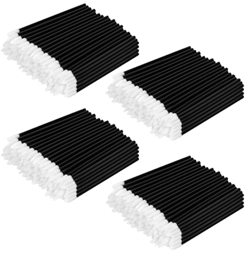 Alaoo 200 Pezzi Monouso Pennelli Labbra, Applicatore per Rossetto, Nero