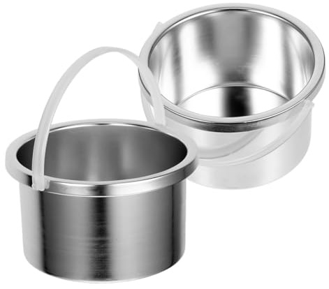 Mikikit 2pcs 500ml Aluminum Wax Melt Warmer Inner Pot Replacement Hard Wax Pot Liner for Portable Waxing Machine Suitable for Aromatherapy and Hair Removal Melting