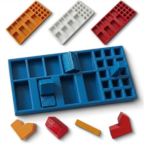 STEKIS Organizer für Siedler Holz-Spielfiguren – Basisspiel – Bunt | 4 Stück in 4 Farben für Holz-Spielfiguren, passend fürs Basisspiel, Made in Germany.