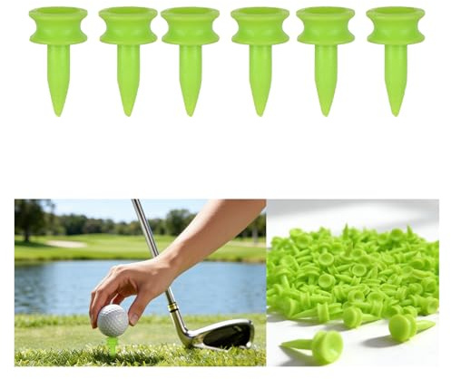 Golf Tees Plastic,100 Pcs Small Green Golf Tees Castle TeeGolf (1 inch) | Reusable Accessory for Beginner Golfer Driving Range Practice,Bright Colour High Visibility Compact Size Sufficient Quantity