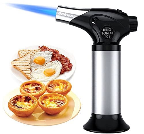 Ankway Bunsenbrenner Küche Flambierbrenner küchenbrenner, Nachfüllbar Verstellbar butangasbrenner mit Sicherheitsschloss für Creme Brulee, DIY, Gebäck, Desserts, Camping - Butan einbegriffen nicht