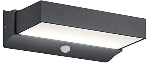 Trio Leuchten Cuando 226669242 LED Außen Wandleuchte, Aluminium, 11 Watt, Anthrazit, Bewegungsmelder