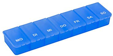 Sani-Alt Tablettendose Pillenbox 7 Tage, 7 Fächer (Transparent/Hellblau)