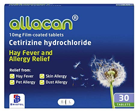 Allacan Cetirizine Hayfever Allergy Tablets (30 Tablets x 24 Packs)