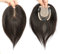 Virgin Remy Echthaar-Kronenaufsatz für Damen, 7,6 x 14 cm, Clip-in-Haarteile aus Seide, für weiblichen Haarausfall, 30,5 cm, Naturschwarz