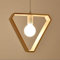 Chrasy Holz Pendelleuchte Pendellampe Hängelampe E27 Deckenleuchte Hängelampe Geometrisch Industrial Hängeleuchte für Esszimmer/Wohnzimmer/Büro/cafe (Dreieckform)