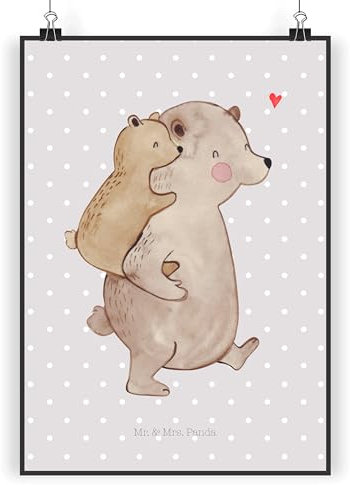 Mr. & Mrs. Panda Poster Papa Bär DIN A3 - Geschenk, Bild, Vatertag, Vati, Muttertag, Raumdekoration, Küchenposter, Familie, Kunstdruck, Kinderposter,