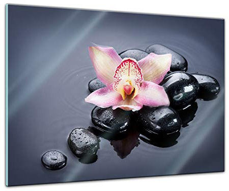 Bilderdepot24 Glasbild Zen Steine XXII - 80 x 60 cm - Deko Glas - brilliante Farben, inkl. Aufhängung