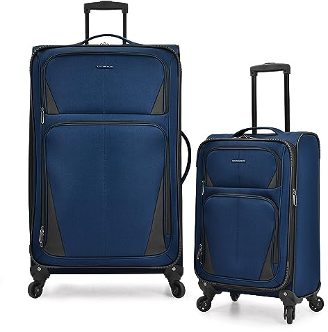 U.S. Traveler Aviron Bay Erweiterbares Weichgepäck mit Spinnrädern, Marineblau, 30-Inch