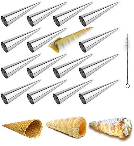 Holz sammlung 16 Stück Schillerlockenform, Schillerlocken Formen Gebäck, Schillerlocken Backform, Cannoli Formen, Schaumrollenformen Antihaft Klein, Schaumrollen Cannoli Röhrchen Croissant