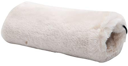 Rulala Fancy Faux Fur Hand Muffs for Women Winter Warm Arm and Hand Warmer with PU Leather Strap Include Pockets(Cream White)