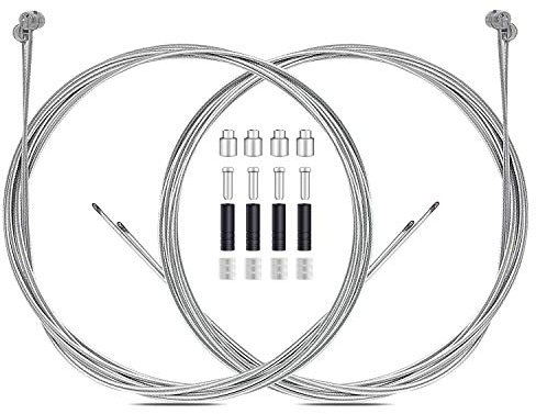 Set di 4 cavi per freno di alta qualità, cavo universale standard per freno per bicicletta, linea freno professionale per mountain bike o bici da strada, include accessori da 2 m