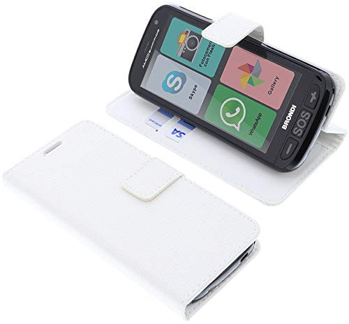 foto-kontor Custodia a Libro per Brondi Amico Smartphone (Non per Amico Smartphone 4G) di Colore Bianco