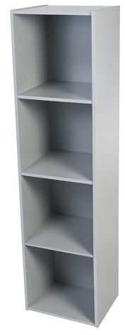 Iris Ohyama, Kindermöbel, Bücherregal, Spielzeugorganizer, 4 Feste Regale, Multifunktional, Design, Kinderkrippe, Zimmer, Schule - Kids Cube Shelf KCX-4 - Grau