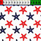 100x160cm Fisch Wal 100% Baumwolle Baumwollstoff Kinder Meterware Handwerken Nähen Stoff (Seestern Rot Blau, 100x160cm (11,99€/m))