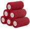 Haftbandage Verband Selbstklebender 10cm x 4,5m, 6 Rollen Fixierbinde Selbsthaftend Kohäsive Bandage für Erste Hilfe Dog Tierarztwickelband Sport Elastische Binde für Handgelenk, Füße (Rot)