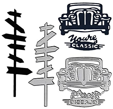 Klassische Auto-Stanzschablonen, Pavillon-Zaun-Indikatorschild, Stanzschablonen, Metallprägungsschablonen, Vorlagenform für Karten, Scrapbooking und Bastelalben, Alben, Papierkarten, Dekor