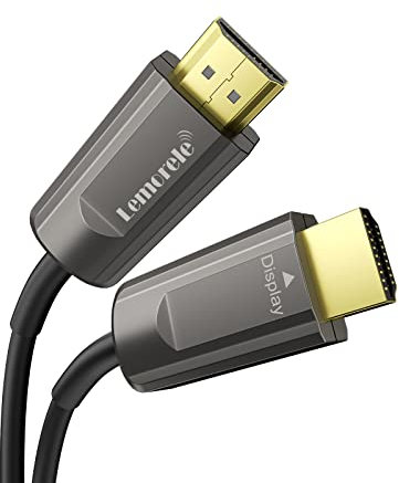 Lemorele Cavo HDMI 2.0 in Fibra Ottica 4K@60Hz HDR 4:4:4, UHD de Alta Velocità 18Gbps, Supporta 3D HDCP 2.2, per PS 5, PC, Apple TV, Proiettore UHD, Switch, Telecamera di Sicurezza (20m)