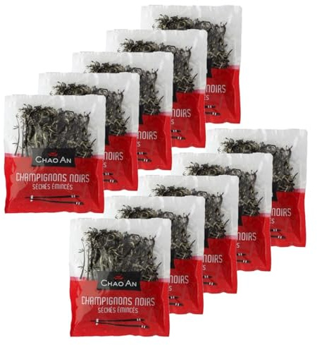 Lot 10x Champignon noir séché émincé - Sachet 80g