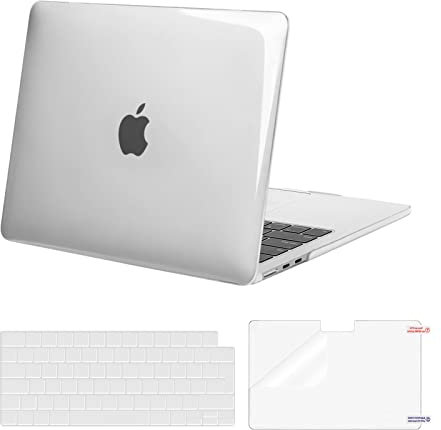 MOSISO Hülle Kompatibel mit MacBook Air 13 Zoll M4 M3 M2 2025 2024-2022 A3240 A3113 A2681,Hartschale Schutzhülle Case für MacBook Air 13,6 Zoll&Tastaturabdeckung&Bildschirmschutz,Kristallklar
