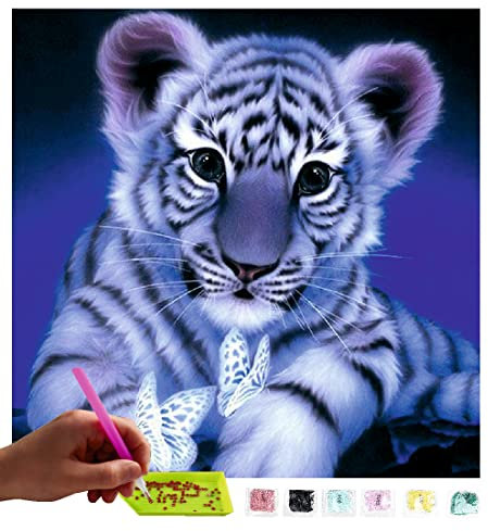 MISHBAY Diamond Painting Erwachsene Tiere - 30x40cm Tiger - Diamant Painting Bilder - DIY Strass Mosaikbild mit Hochwertiger Leinwand - Kreatives Hobb