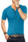 KUYIGO Uomo Manica Corta T Shirt Cotone Henley Camicie Moda Casual T Shirts S-XXL M Deep Teal