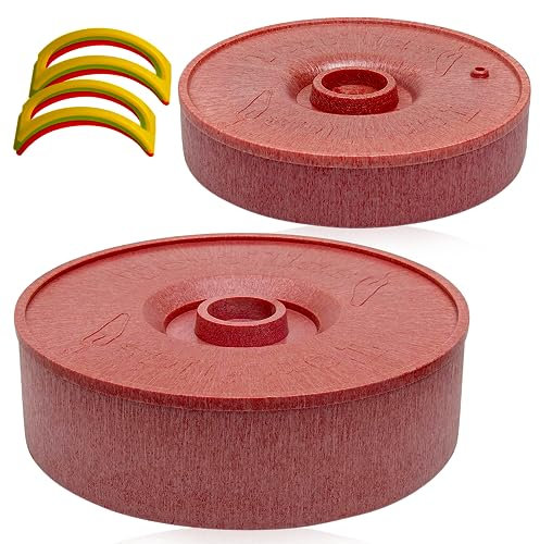 FazCo Tortilla Warmer Container, Tortilla Holder with Lid, Mexican Taco Warmers, Roti Chapati Keeper - 9 and 7 Red Plastic Tortilla Storage Containers - Microwave Safe - Includes Taco Holders