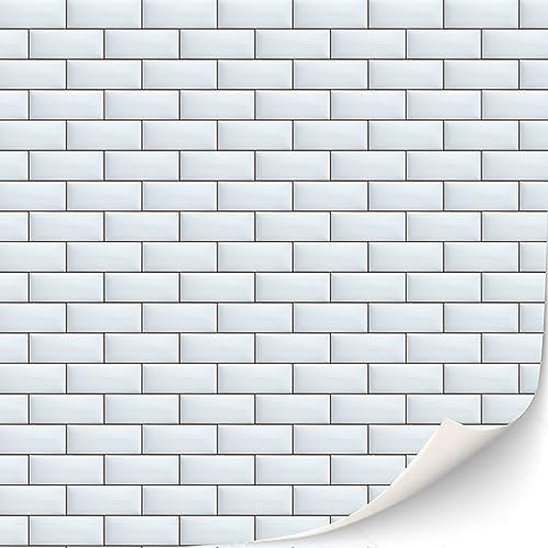 3 hojas de azulejos autoadhesivos para pared, azulejos de metro de baño y cocina para casas de muñecas (escala 1:12), color blanco esmaltado