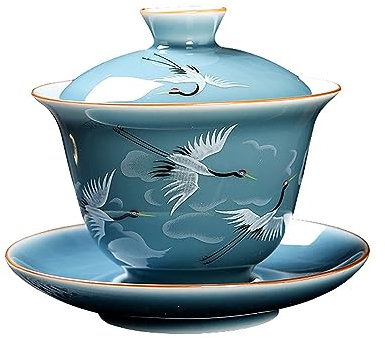 Gaiwan tazza di tè gaiwan teiera tazze da tè cinesi gru cinesi ceramica Gaiwan set da tè Sancai Tea Bowl