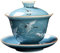 Tasse à thé Gaiwan Théière Gaiwan Tasses à thé chinoises grues chinoises en céramique Service à thé Gaiwan Bol à thé Sancai