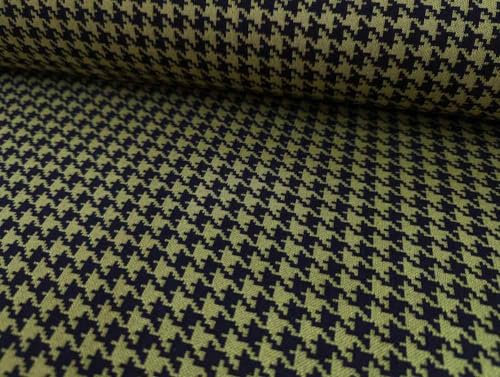 Jacquard Strickstoff, Hahnentritt Meterware, Lime