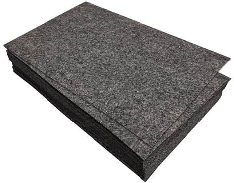 Filz zum Basteln, 1mm Dickes Steife Filzblätter, 32 Stück Filzstoff, 17,78×28,7cm Bastelfilz zum Nähen Handwerk und Festivals Party Dekorationen (Dunkelgrau)
