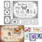 GLOBLELAND Transparente Stempel Im Vintage-Stil Retro-Postkarte 5.83x8.27,(5) cm Dekorative Transparente Stempel Silikonstempel Für Kartenherstellung Und Fotoalbum-Dekoration Und DIY-Scrapbooking