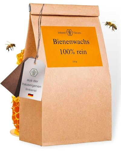Nordbienchen® Bienenwachs Pastillen 250g – Reines Bienenwachs für Naturkosmetik, Seifen, Salben, Basteln, Pastillen und Kerzen – Aus Eigener Imkerei – Ohne Zusätze